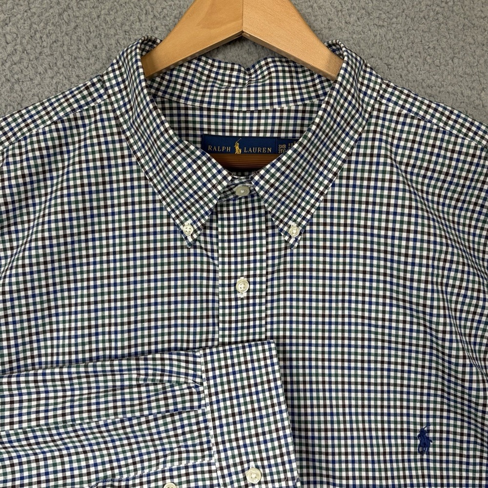 Polo Ralph Lauren Shirt Mens 3XB Blue GreenPerformance Button Down Preppy